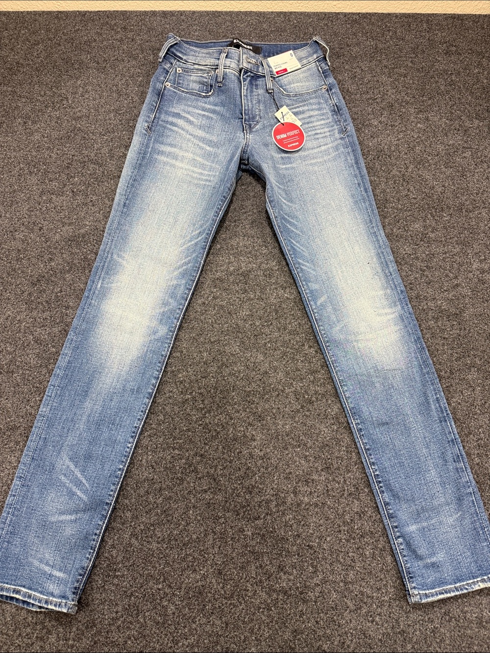 Express Women's Skinny Jeans in Faded Blue Denim